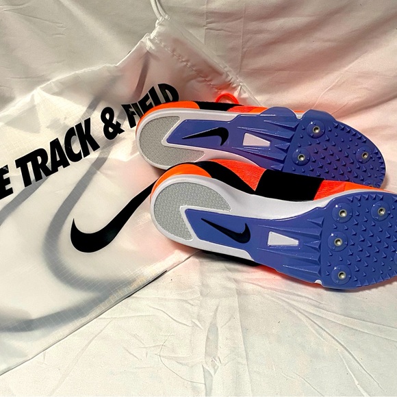 Mens Size 10 Bright Mango Nike Zoom Pole Vault Elite Track & Field Shoes NEW - Picture 2 of 4